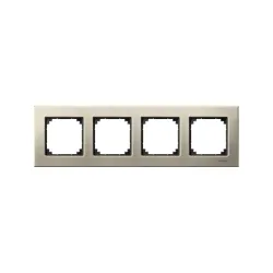 Schneider Electric MTN403405, Merten System M-Elegance Metal, Titanyum, Dörtlü Çerçeve