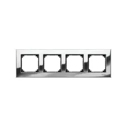 Schneider Electric MTN403439, Merten System M-Elegance Metal, Krom, Dörtlü Çerçeve