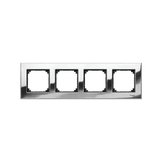 Schneider Electric MTN403439, Merten System M-Elegance Metal, Krom, Dörtlü Çerçeve