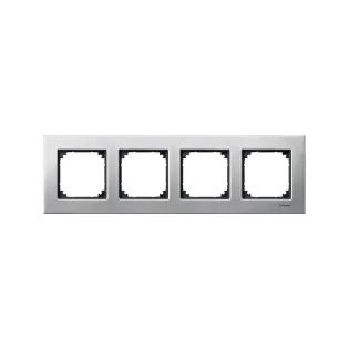 Schneider Electric MTN403460, Merten System M-Elegance Metal, Platinyum Gümüşü, Dörtlü Çerçeve