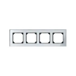 Schneider Electric MTN4040-3260, Merten System M-Elegance Glass, Gümüşi Elmas, Dörtlü Çerçeve