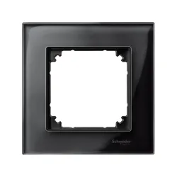 Schneider Electric MTN404103, Merten System M-Elegance Glass, Oniks Siyah, Tekli Çerçeve