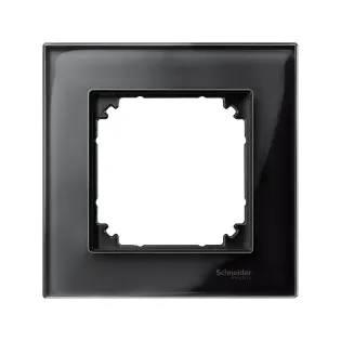 Schneider Electric MTN404103, Merten System M-Elegance Glass, Oniks Siyah, Tekli Çerçeve