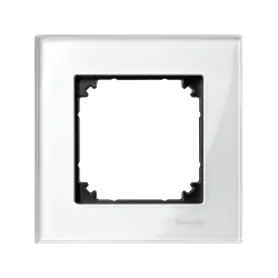 Schneider Electric MTN404119, Merten System M-Elegance Glass, Parlak Beyaz, Tekli Çerçeve