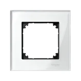 Schneider Electric MTN404119, Merten System M-Elegance Glass, Parlak Beyaz, Tekli Çerçeve