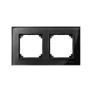 Schneider Electric MTN404203, Merten System M-Elegance Glass, Oniks Siyah, İkili Çerçeve