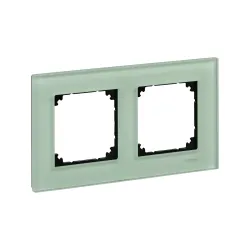 Schneider Electric MTN404204, Merten System M-Elegance Glass, Zümrüt Yeşil, İkili Çerçeve
