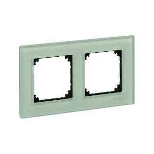 Schneider Electric MTN404204, Merten System M-Elegance Glass, Zümrüt Yeşil, İkili Çerçeve