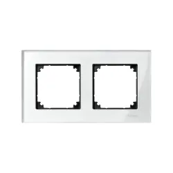 Schneider Electric MTN404219, Merten System M-Elegance Glass, Parlak Beyaz, İkili Çerçeve