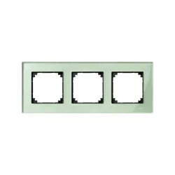 Schneider Electric MTN404304, Merten System M-Elegance Glass, Zümrüt Yeşil, Üçlü Çerçeve
