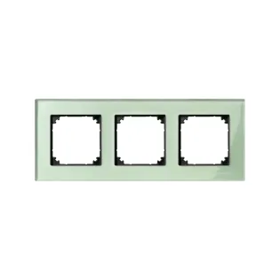 Schneider Electric MTN404304, Merten System M-Elegance Glass, Zümrüt Yeşil, Üçlü Çerçeve
