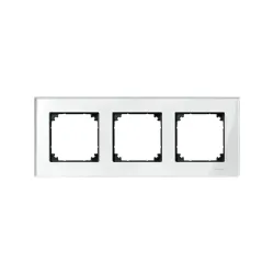 Schneider Electric MTN404319, Merten System M-Elegance Glass, Parlak Beyaz, Üçlü Çerçeve