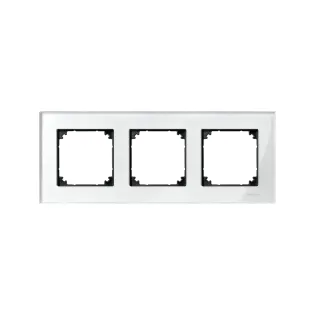 Schneider Electric MTN404319, Merten System M-Elegance Glass, Parlak Beyaz, Üçlü Çerçeve