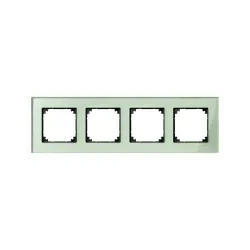 Schneider Electric MTN404404, Merten System M-Elegance Glass, Zümrüt Yeşil, Dörtlü Çerçeve