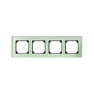 Schneider Electric MTN404404, Merten System M-Elegance Glass, Zümrüt Yeşil, Dörtlü Çerçeve