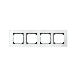 Schneider Electric MTN404419, Merten System M-Elegance Glass, Parlak Beyaz, Dörtlü Çerçeve
