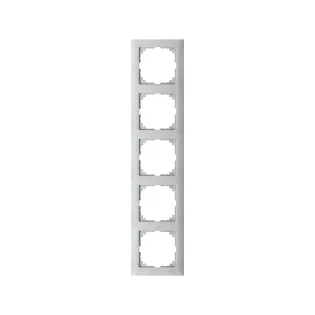 Schneider Electric MTN4050-3660, Merten System M-Pure, Alüminyum, Beşli Çerçeve