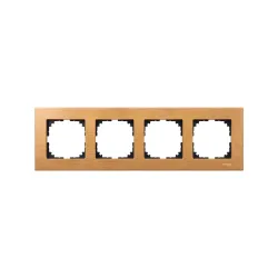 Schneider Electric MTN4054-3470, Merten System M-Elegance Wood, Kayın, Dörtlü Çerçeve