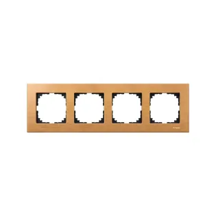 Schneider Electric MTN4054-3470, Merten System M-Elegance Wood, Kayın, Dörtlü Çerçeve