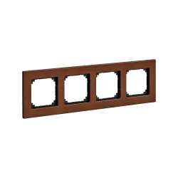Schneider Electric MTN4054-3472, Merten System M-Elegance Wood, Kiraz, Dörtlü Çerçeve