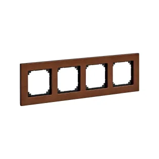 Schneider Electric MTN4054-3472, Merten System M-Elegance Wood, Kiraz, Dörtlü Çerçeve