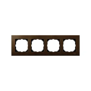 Schneider Electric MTN4054-3473, Merten System M-Elegance Wood, Ceviz, Dörtlü Çerçeve
