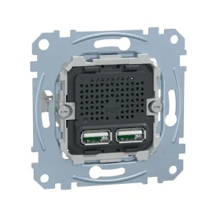 Schneider Electric MTN4366-0100, Merten, USB Priz Mekanizması, 2xUSB Type A, 2.1 Amper