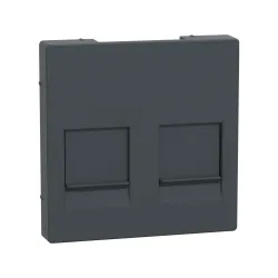 Schneider Electric MTN4562-0414, Merten System M, Antrasit, Boş Data Prizi Kapağı, İkili, RJ45