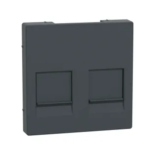 Schneider Electric MTN4562-0414, Merten System M, Antrasit, Boş Data Prizi Kapağı, İkili, RJ45