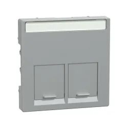 Schneider Electric MTN466560, Merten System M, Alüminyum, Data Prizi Kapağı, İkili, RJ45