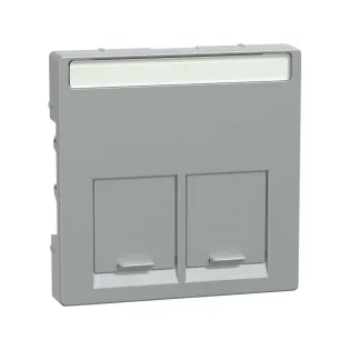 Schneider Electric MTN466560, Merten System M, Alüminyum, Data Prizi Kapağı, İkili, RJ45