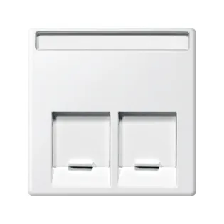 Schneider Electric MTN469919, Merten System M, Beyaz, Data Prizi Kapağı, İkili, RJ45