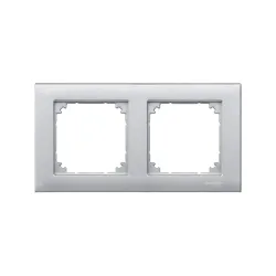 Schneider Electric MTN486260, Merten System M-Plan, Alüminyum, İkili Çerçeve