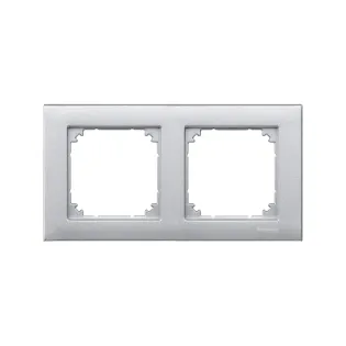 Schneider Electric MTN486260, Merten System M-Plan, Alüminyum, İkili Çerçeve