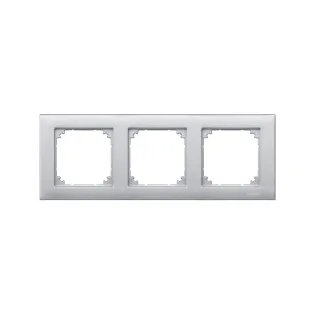 Schneider Electric MTN486360, Merten System M-Plan, Alüminyum, Üçlü Çerçeve
