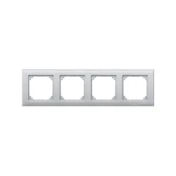 Schneider Electric MTN486460, Merten System M-Plan, Alüminyum, Dörtlü Çerçeve
