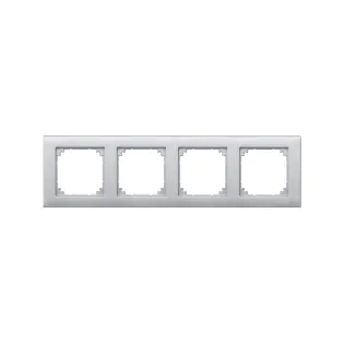 Schneider Electric MTN486460, Merten System M-Plan, Alüminyum, Dörtlü Çerçeve