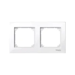 Schneider Electric MTN515225, Merten System M-Plan, Aktif Beyaz, İkili Çerçeve