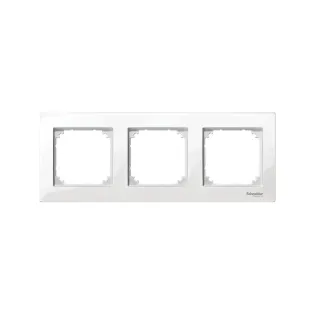 Schneider Electric MTN515319, Merten System M-Plan, Beyaz, Üçlü Çerçeve