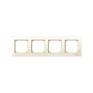 Schneider Electric MTN515444, Merten System M-Plan, Krem, Dörtlü Çerçeve
