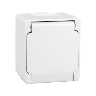 Schneider Electric NML3100121, Nemliyer, Beyaz, Sıva Üstü Kapaklı Topraklı Priz