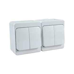 Schneider Electric NML8000121, Nemliyer, Beyaz, Sıva Üstü Kombine İkili Komütatör