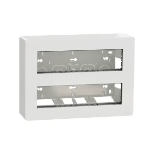 Schneider Electric NU121020, Unica System Plus, Beyaz, 2x10 Modül Sıva Üstü Yatay Çalışma İstasyonu