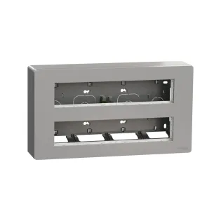 Schneider Electric NU121030, Unica System Plus, Alüminyum, 2x10 Modül Sıva Üstü Yatay Çalışma İstasyonu