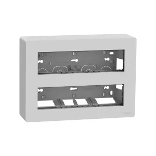 Schneider Electric NU121830, Unica System Plus, Alüminyum, 2x8 Modül Sıva Üstü Yatay Çalışma İstasyonu