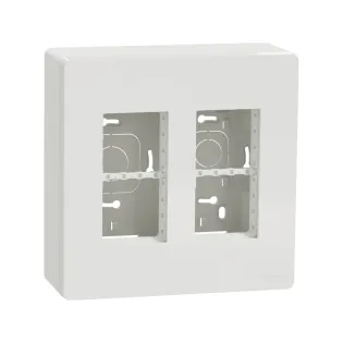 Schneider Electric NU122418, Unica System Plus, Beyaz, 2x4 Modül Sıva Üstü Dikey Çalışma İstasyonu