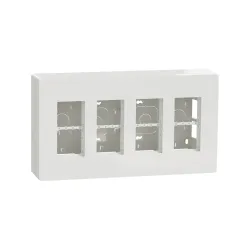 Schneider Electric NU124418, Unica System Plus, Beyaz, 4x4 Modül Sıva Üstü Dikey Çalışma İstasyonu