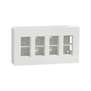 Schneider Electric NU124418, Unica System Plus, Beyaz, 4x4 Modül Sıva Üstü Dikey Çalışma İstasyonu