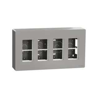 Schneider Electric NU124430, Unica System Plus, Alüminyum, 4x4 Modül Sıva Üstü Dikey Çalışma İstasyonu