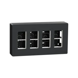 Schneider Electric NU124454, Unica System Plus, Antrasit, 4x4 Modül Sıva Üstü Dikey Çalışma İstasyonu